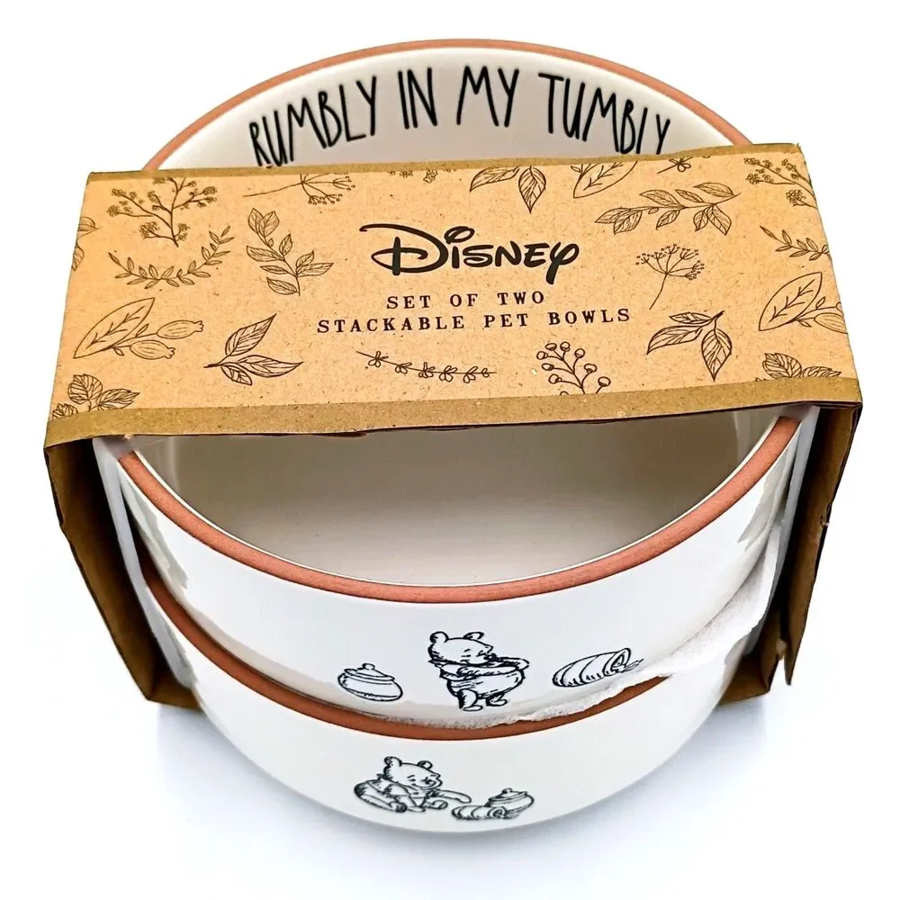 Rae Dunn Walt Disney WINNIE THE POOH Bowls Set of 3 Stackable Rumbly Tumbly New